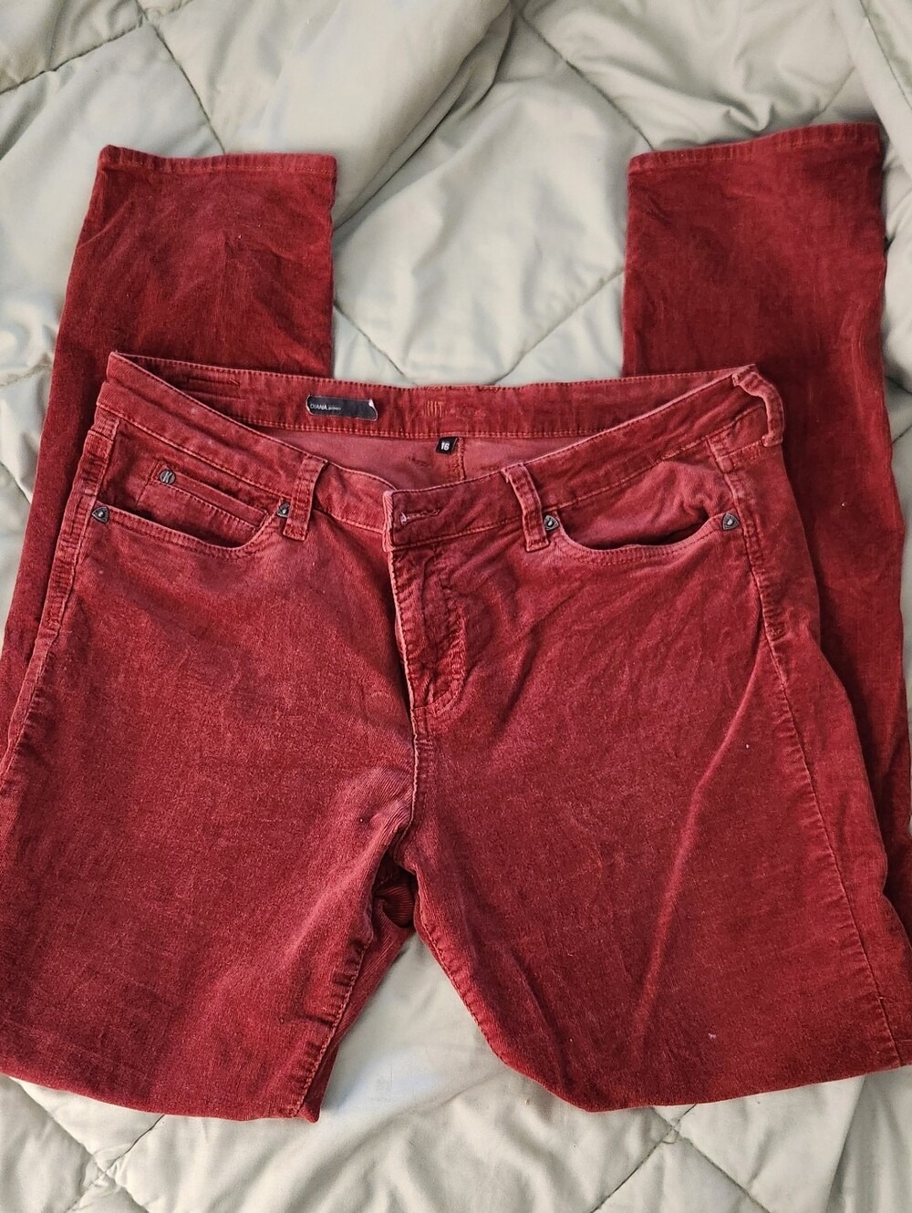 Kut from the Kloth Rust Red Corduroy Skinny Jeans